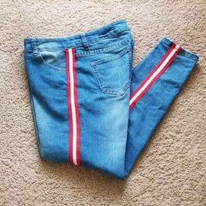Skinny Leg Jean with Candy Stripe